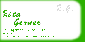 rita gerner business card